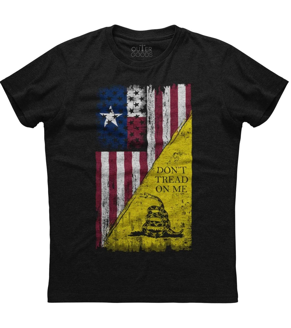 Don't Thread On Me, USA Flag and Snake Printed Men's Patriotic Black Unisex