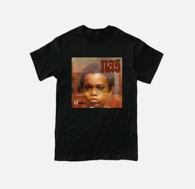 New Nas ill Nas illmatic Logo Men's Tee Black White Size S-5XL Unisex