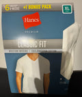 Mens XL (46-48) HANES Classic Fit V-Neck s (6 pk) NWT Unisex