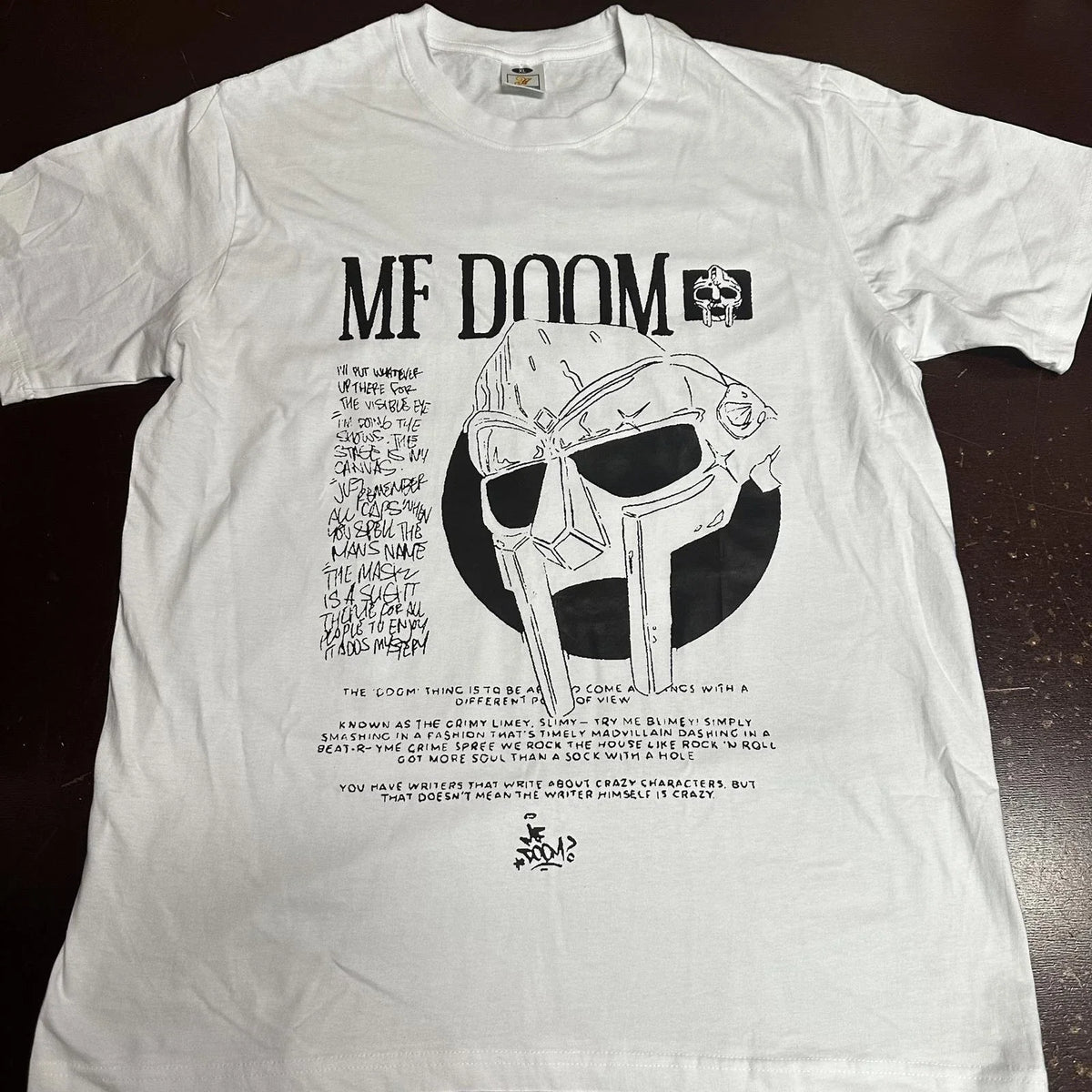 MF Doom the ILLEST villain graphic WHITE men’s L or XL Unisex