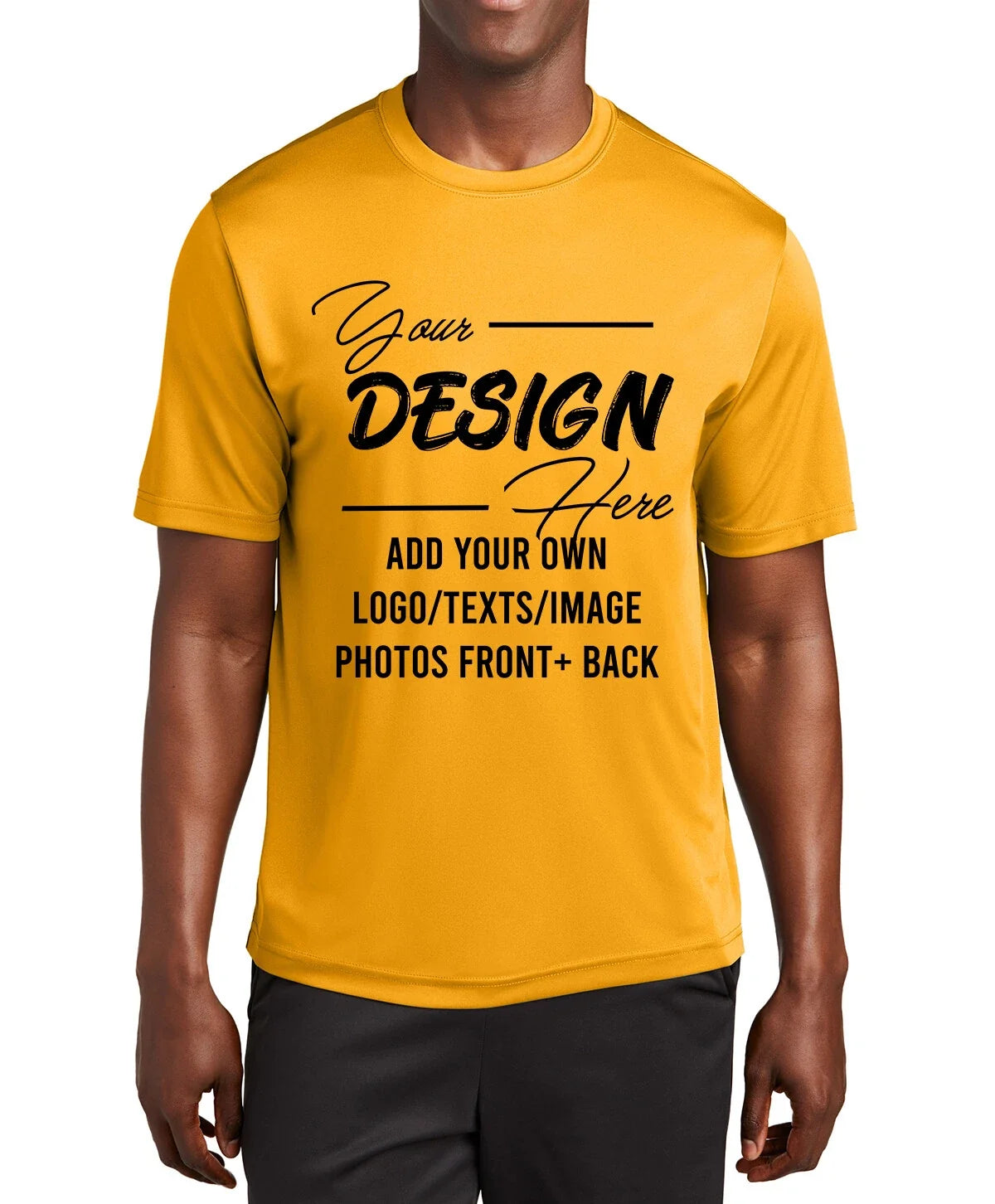 ST350 Design Your Own Custom Logo Photo Texts Poly Performance Unisex Tees Unisex