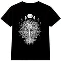 Tree of Life Moon Phases Graphic Mystical Celestial Spiritual Art Tee Unisex