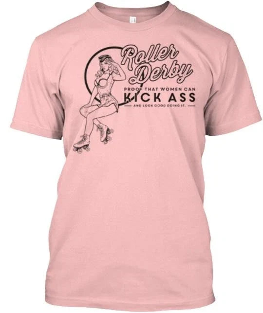 Kick Ass Roller Derby Hours Left Tee Made in the USA Size S to 5XL Unisex