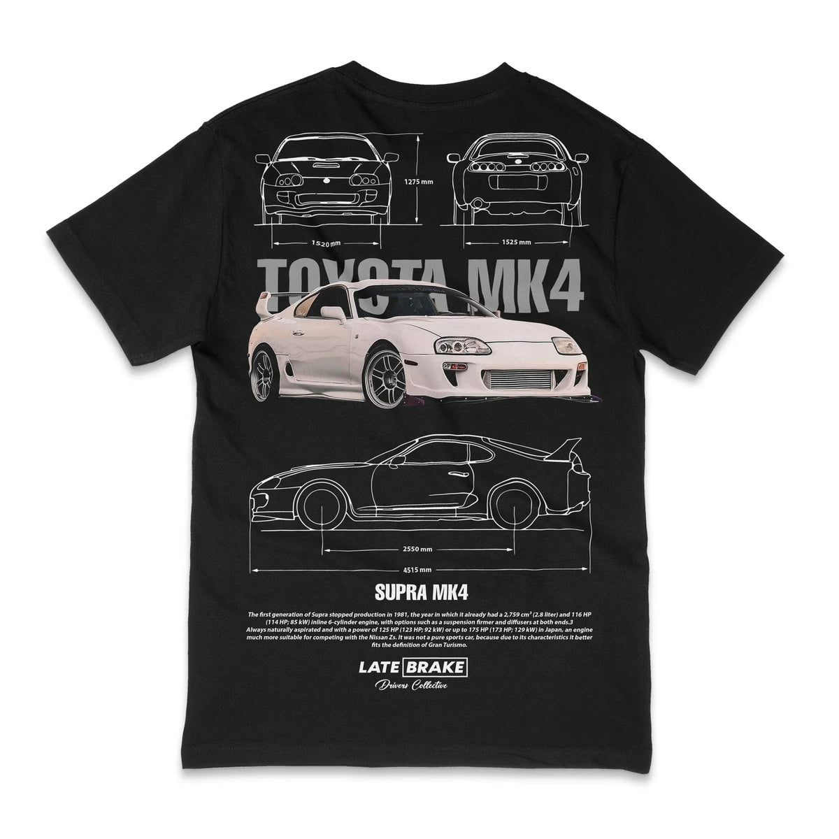 Toyota Supra Mk4 (WHT) Drivers Collective Late Brake JDM Unisex