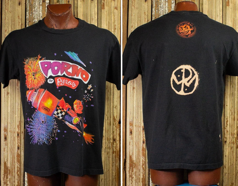 Vintage Porno for Pyros Devil Rocket Concert T Shirt 90s Black Unisex