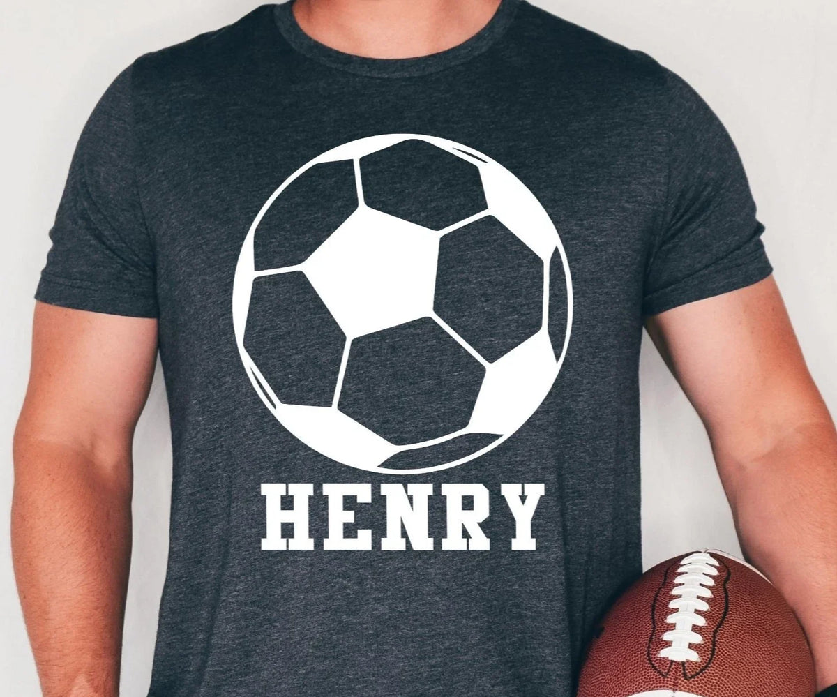 Custom Football Name T Shirt Personalised Sports Player Graphic Gift Tee Xmas Unisex