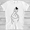 Finger Heart Korean Love Music Heart Band Meme Vintage Gift Tee T Shirt 4010 Unisex