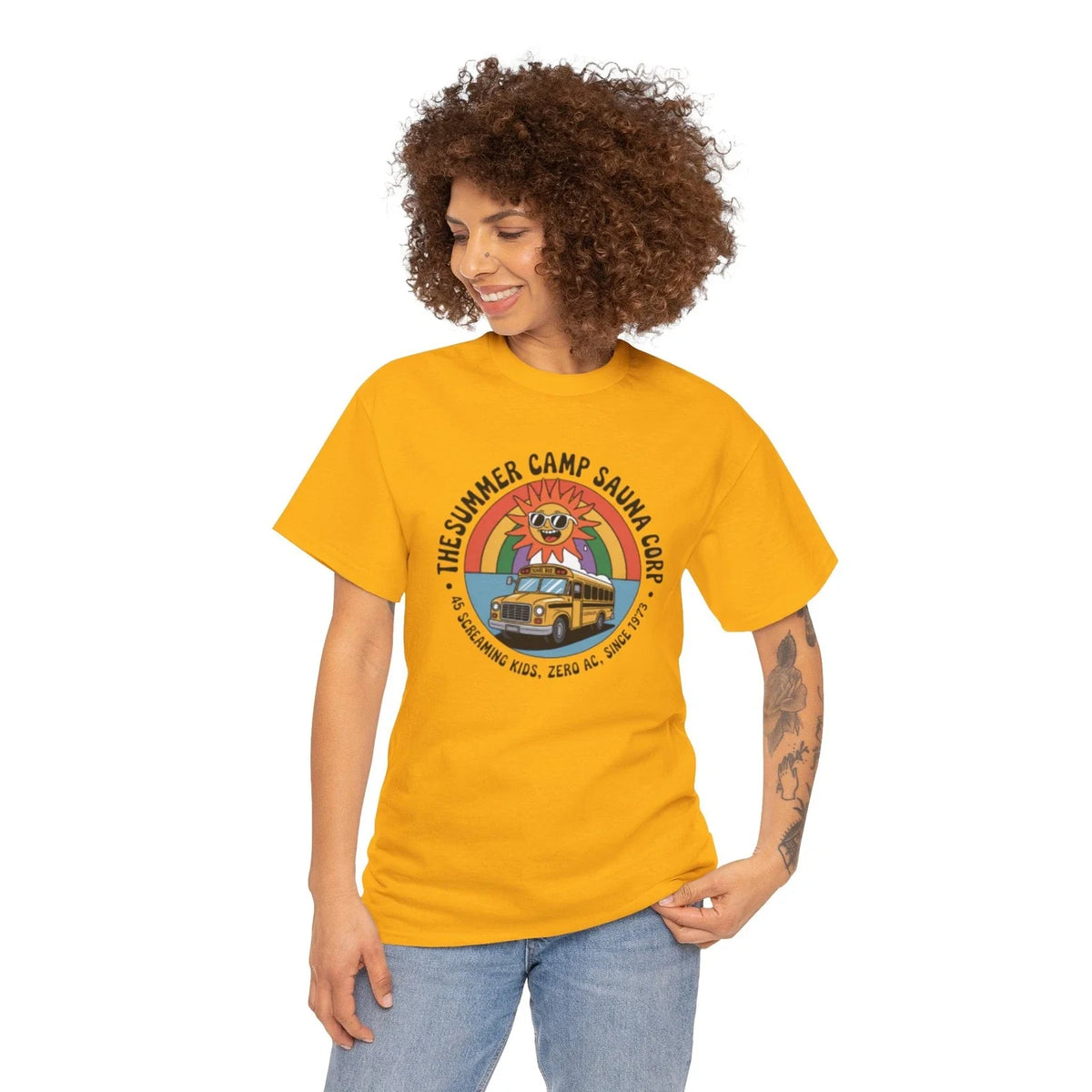 Vintage School Bus Driver T Shirt Funny Summer Camp Bus Driver Retro 70s Parody Unisex