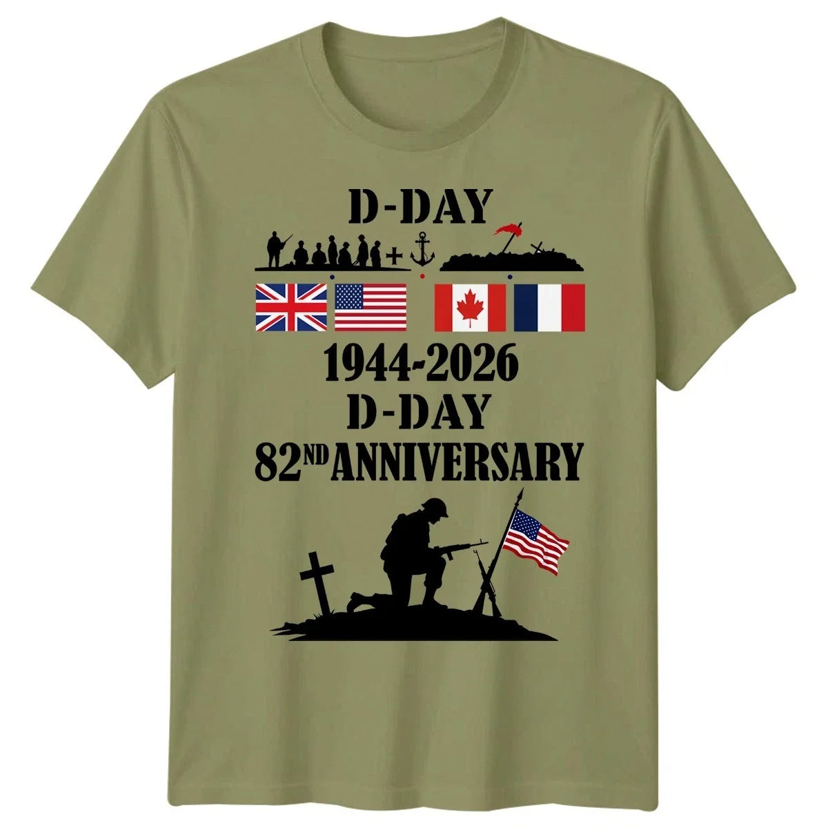 Family Soldier Design D-Day Tee 1944 World War II Normandy Military #DD Unisex