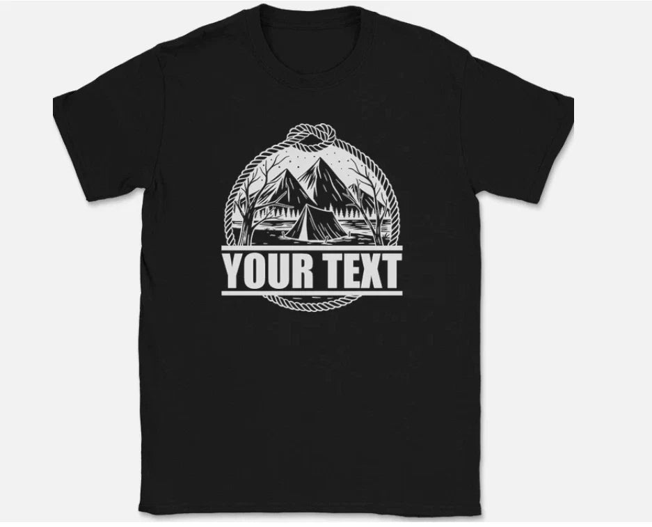 Camping Custom Your Text Personalized Family Group Vacation Trip Tee Unisex
