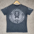 Affliction American Customs Flag Graphic Mens Large Gray Skull Wings Unisex