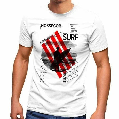 Men's Photo Print Font Big Wave Surfing Collage Surfer Sea Wave Unisex