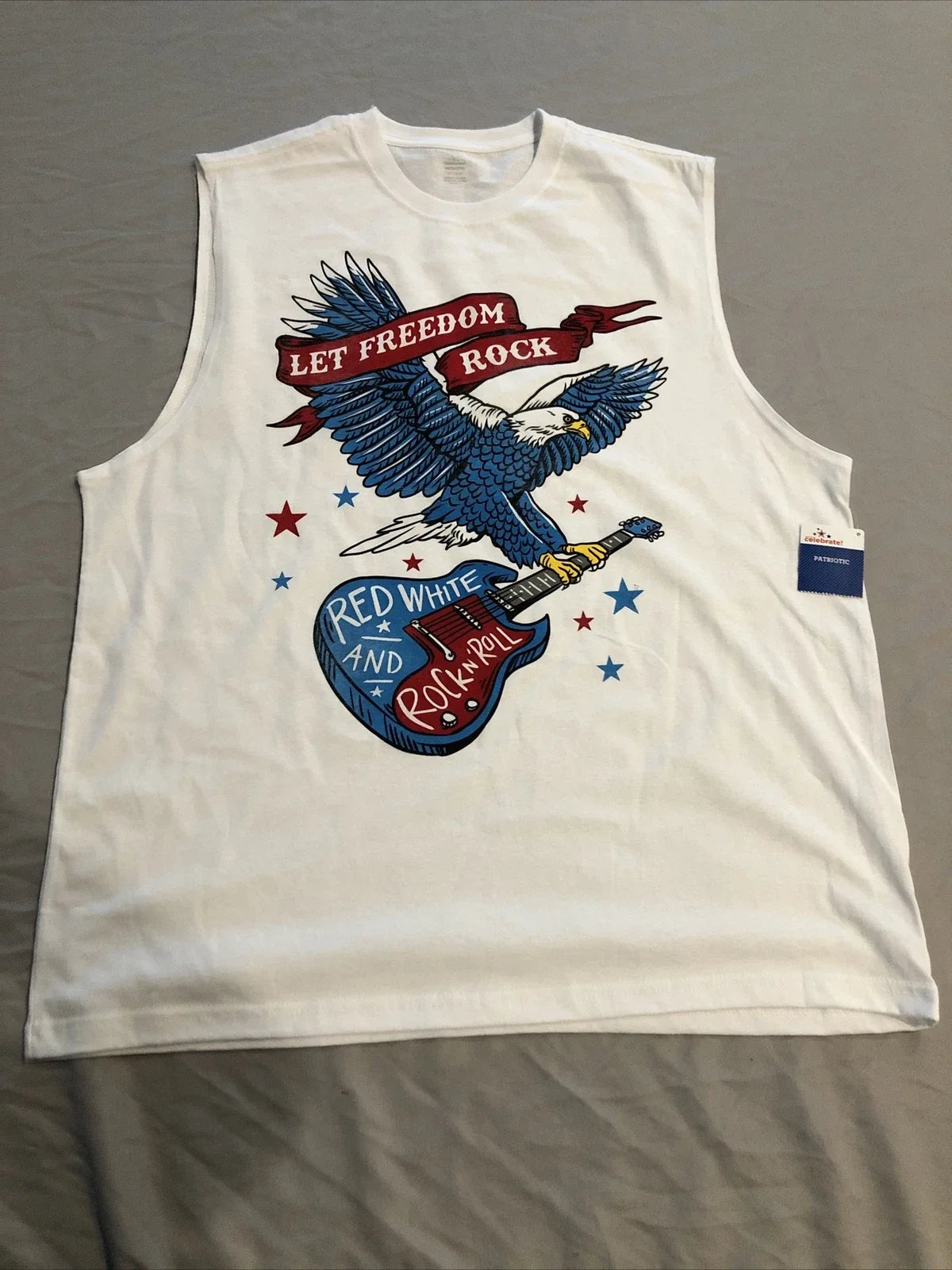 Way To Celebrate! Patriotic Men's Graphic Muscle Size XL Unisex