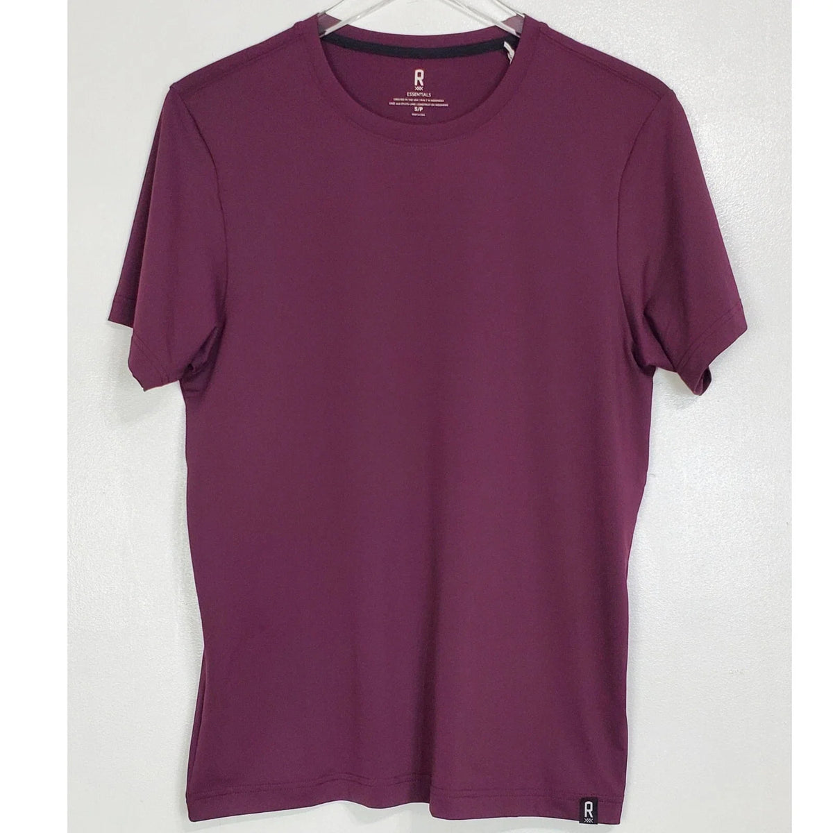 Rhone essentials training tee shirt purple short sleeve crew neck performance Unisex