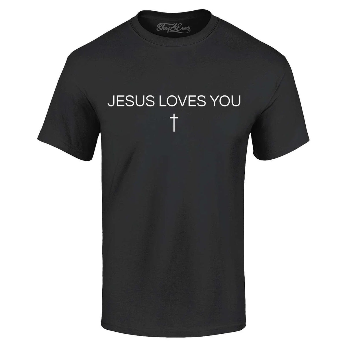 Jesus Loves You Minimal Cross Christian Shirt Unisex