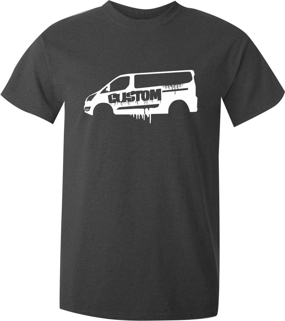 Transit custom van graffiti print - short sleeve - red, blue, grey black Unisex