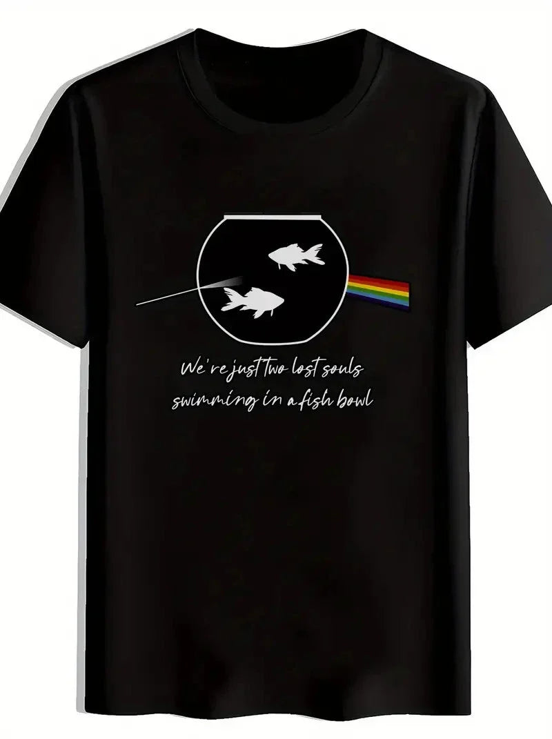 Black Vintage Rock Band Graphic | Men's Short Sleeve Round Neck Casual T Unisex