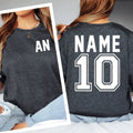 Personalised Name Number Shirt Custom Initial Tee Sports Style Back Print Tops Unisex