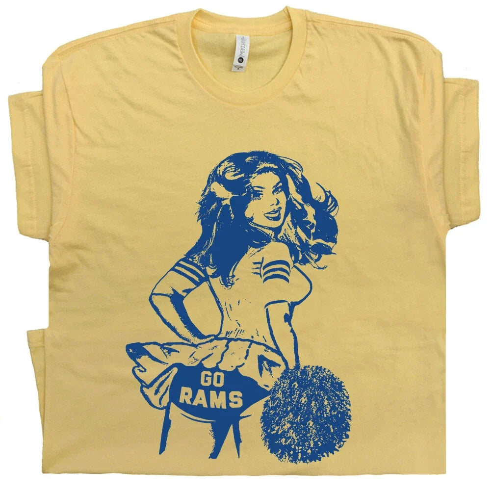 Go Rams T Shirt Vintage Rams Shirt Football Cheerleader Retro Throwback Tee Unisex
