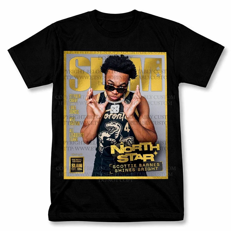 SLAM Scottie Barnes Raptors Graphic T Shirt Vintage Style Fan Tee Unisex