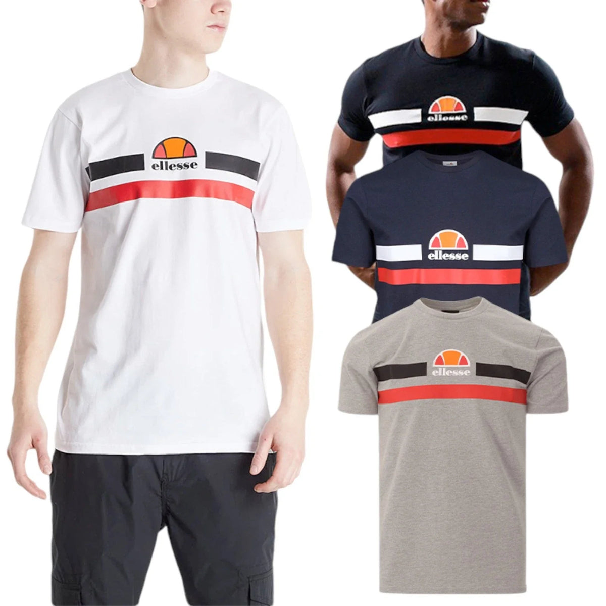 ELLESSE APREL Mens T Shirts Crew Neck Short Sleeve Cotton Summer Beach Tee Print Unisex