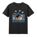 Cat Biting Shark Funny Cat And Shark Graphic Meme Unisex