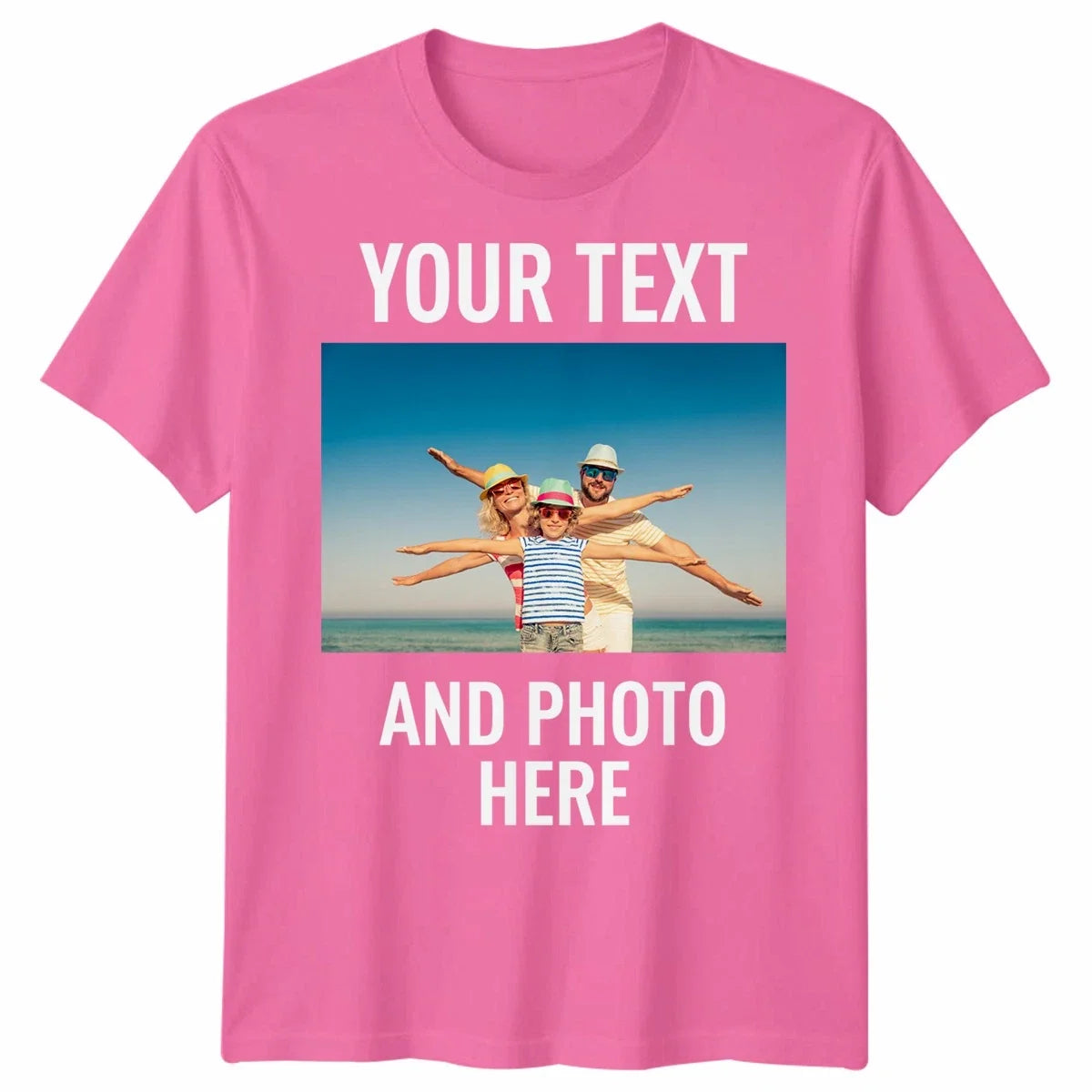 Personalised Unisex T Shirt Custom Print Your Own Photo Design And Text Unisex