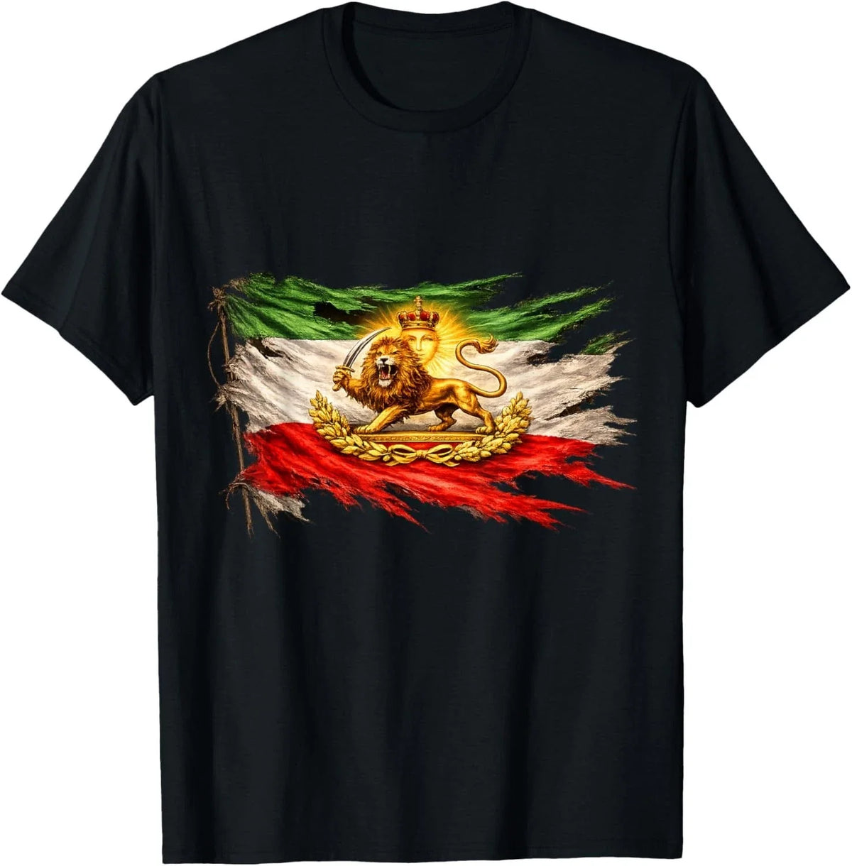 Iran Flag with Lion and Sun Emblem, Vintage Persian Heritage unisex Unisex