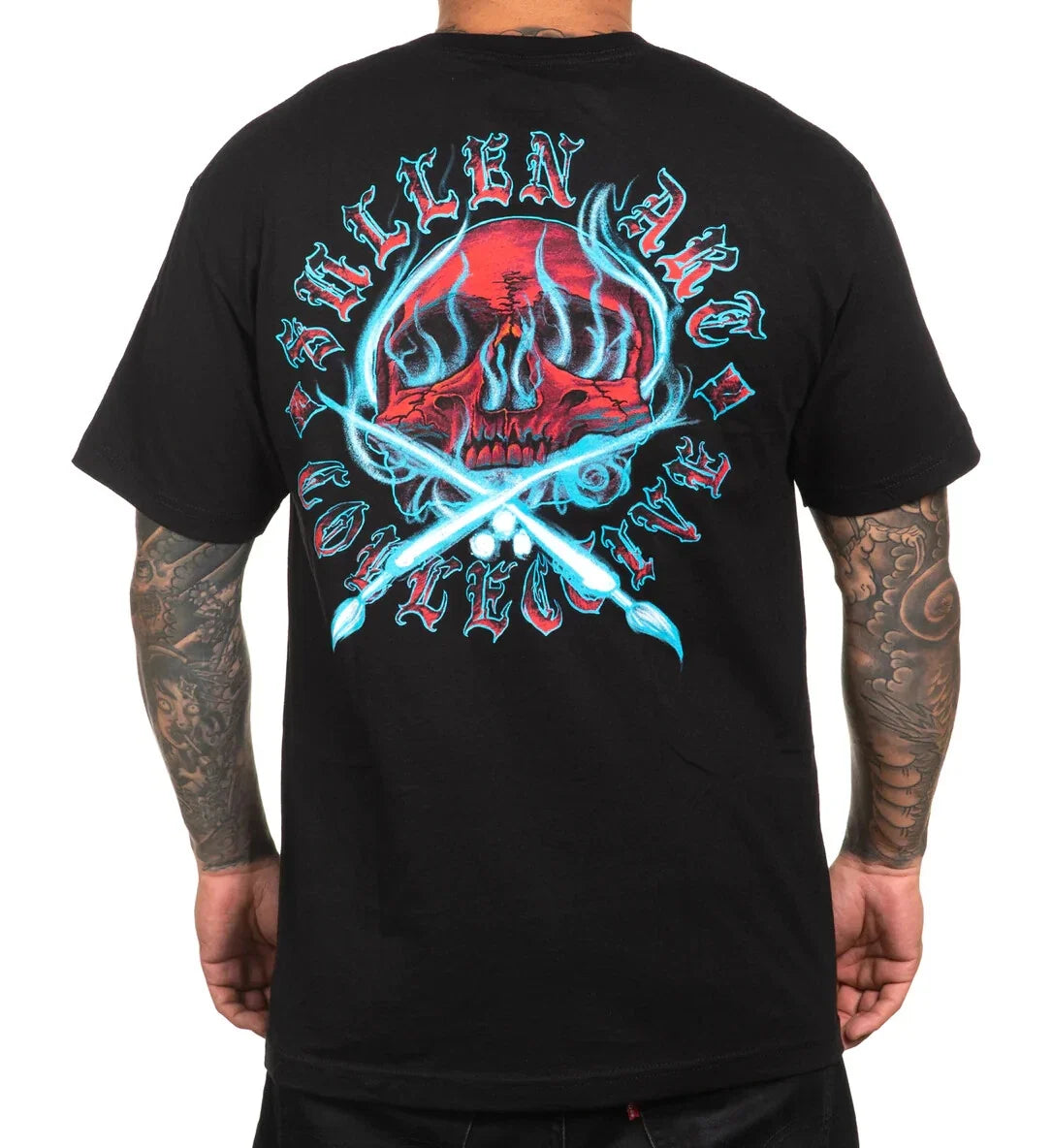 Sullen Pin Up Bike Punk Street Gothic Americana Tattoo Art Mens Tee GHOST BADGE Unisex
