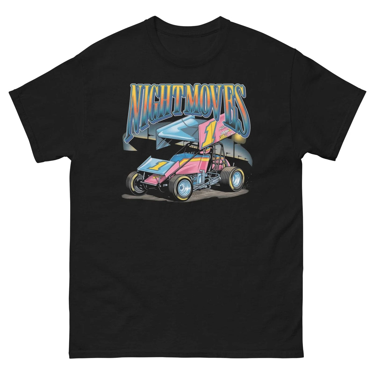 90s Retro Sprint Car Shirt Night Moves Dirt Track Racing Graphic Unisex