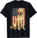 Yellow Labrador Retriever USA Flag , Patriotic Lab Dog Dad Gift Tee Shirt Unisex