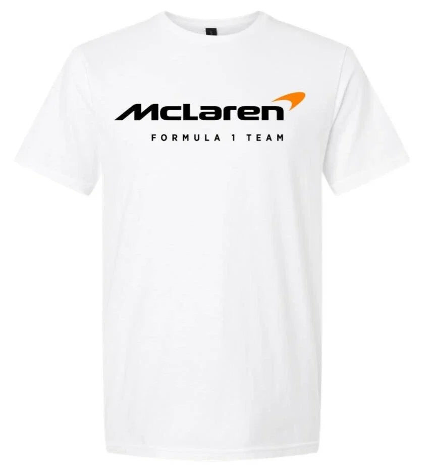 McLaren Racing Team F1 Formula Tshirt White Tee Print Gildan Unisex Unisex