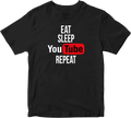 Eat Sleep Youtube Repeat Youtuber VLOG Funny Novelty Vintage Party Gifts Unisex