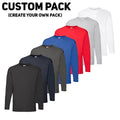 Fruit of the Loom Long Sleeve T Shirt 100% Cotton Plain Tee Mens Lot Unisex