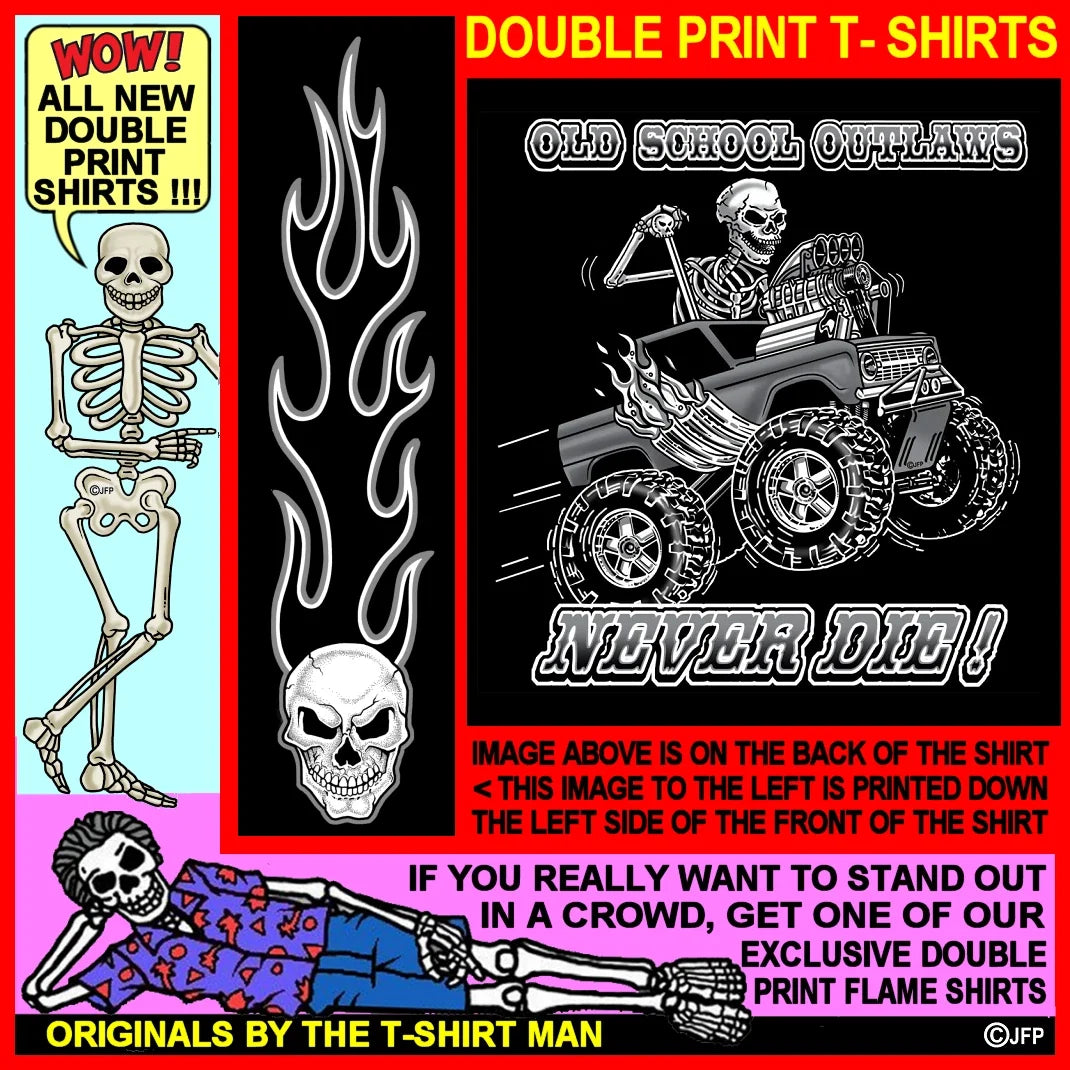 Outlaw Skeleton Off Road Muscle Crusher Monster Truck Fantasy Hot Rod Unisex