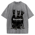100% Cotton Oversized , Three Dobermans Vintage Streetwear Unisex Tee Unisex