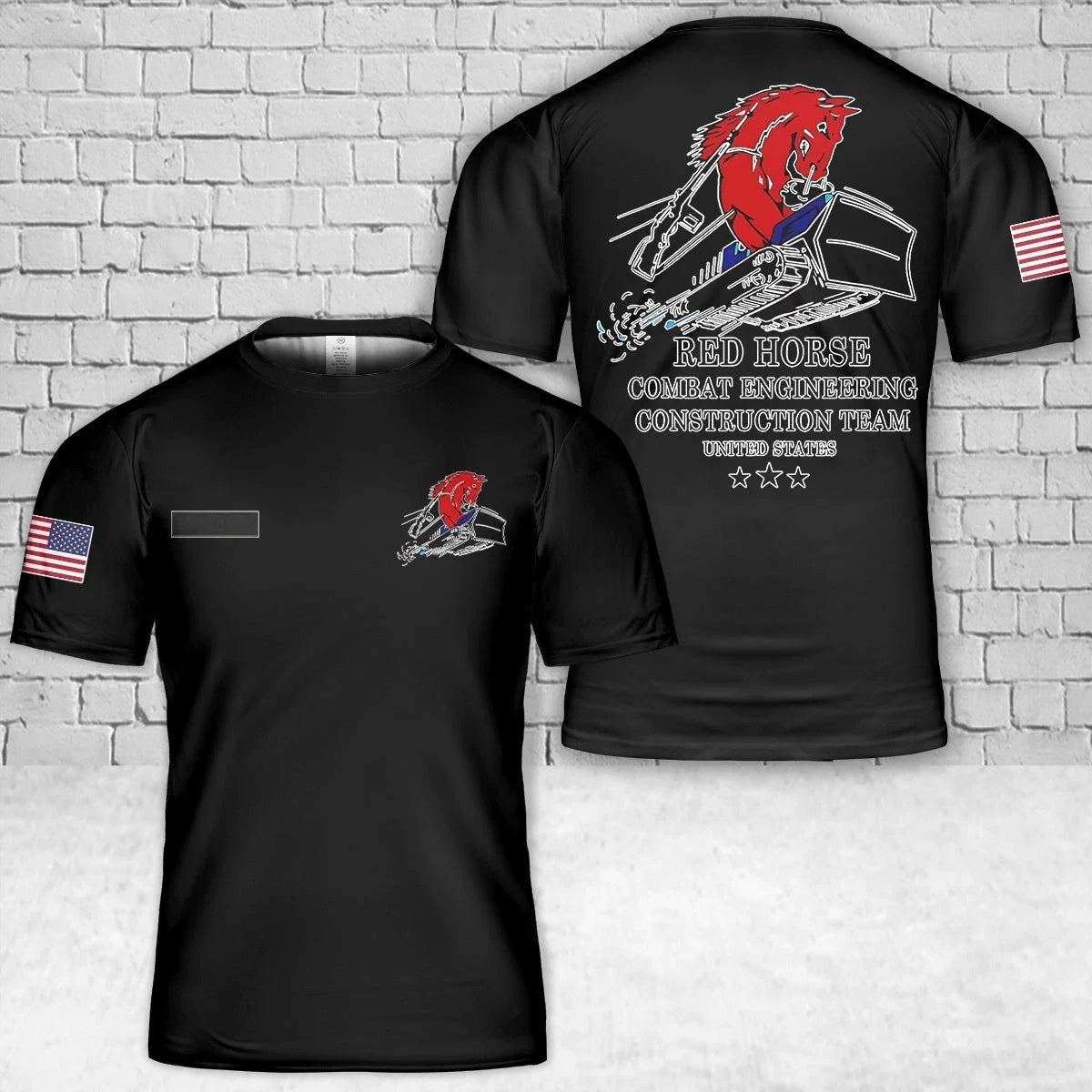 Custom Name USAF RED HORSE US Air Force Combat Engineering Construction Unisex