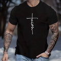 Black w/white Faith/Cross Graphic Fashion Short Sleeve; XL only; 100% Cotton;NEW Unisex
