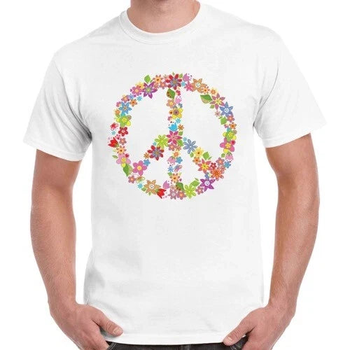 Peace Sign Flower Summer Cool Hipster Men Women Retro Gift Unisex T Shirt 2567 Unisex