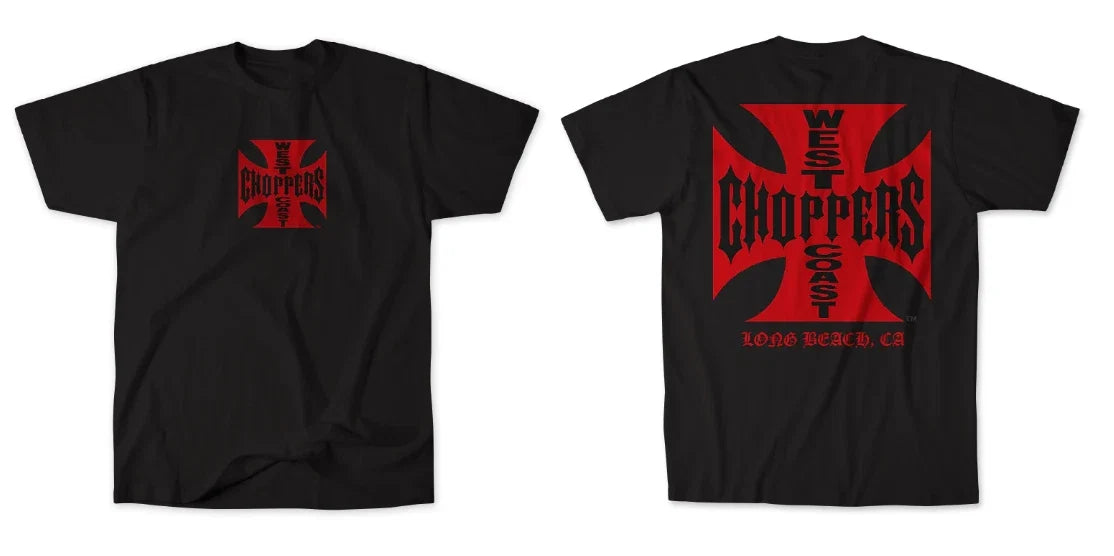 West Coast Choppers OG Classic Reprint Black Red Tee Mens Streetwear Tee S-5XL Unisex