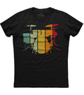 Vintage Drummer Drumming Drum Set Printed Mens Short Sleeve Cotton Black Unisex