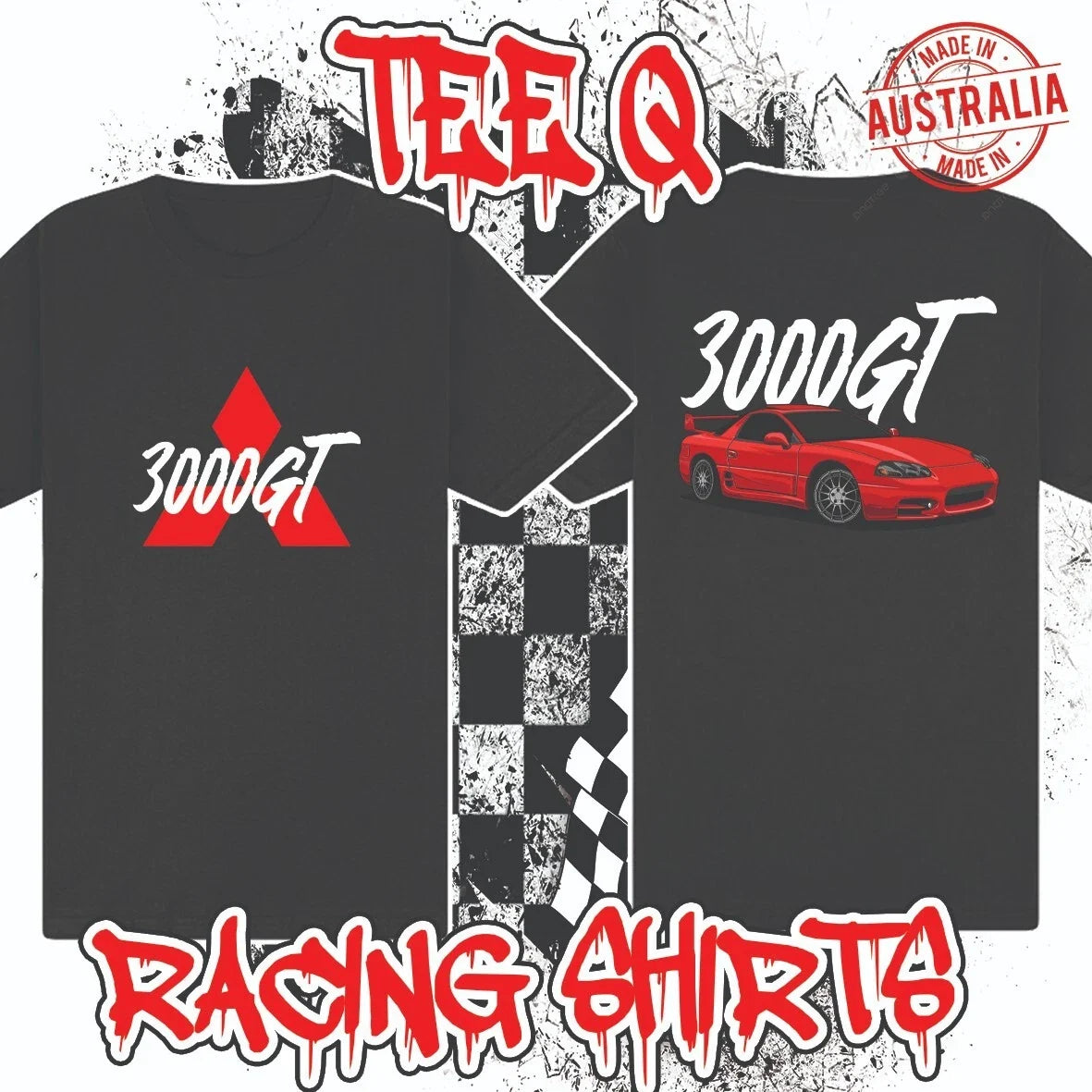 Mitsubishi 3000GT GTO JDM ~ Premium Black Gildan Cotton Tee Unisex