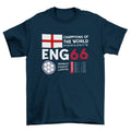 Retro Football T Shirt England 1966 Champions Of The World Cup Winners Soccer Unisex