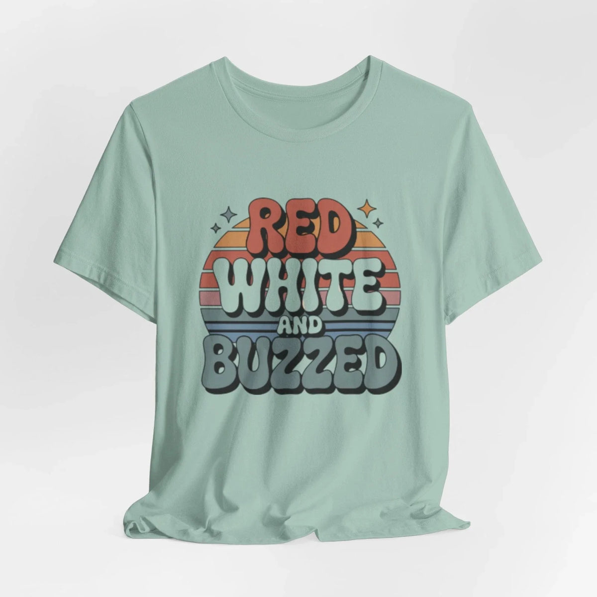 Red White and Buzzed tee | Retro 4th of July drink pun Unisex