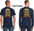 American Biker Riding Custom Chopper Motorcycle Skull With Fangs Mens T Shirt Unisex