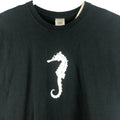 Seahorse Basic Simple Logo Mens size XL 47x29 Black No Branding Unisex