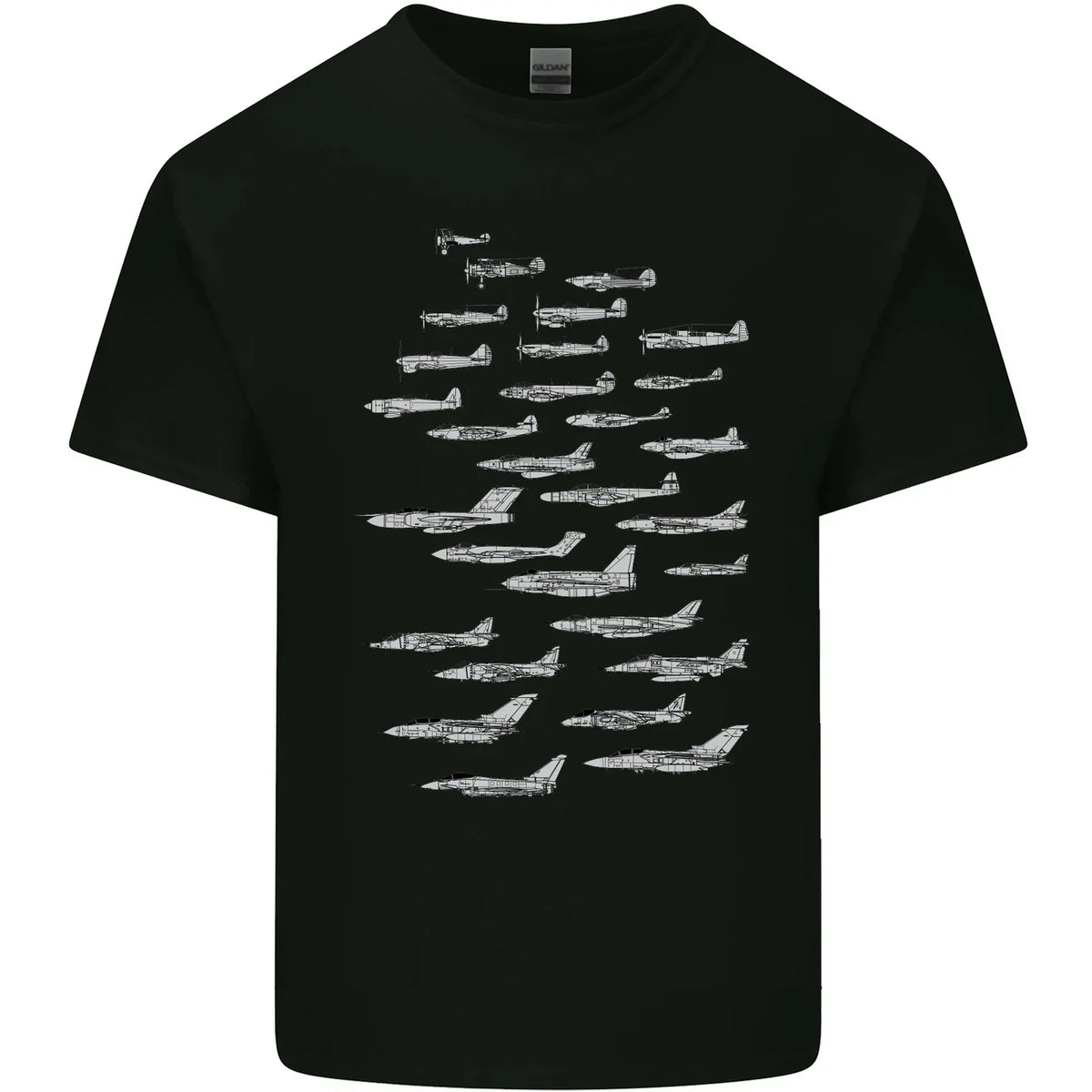 British RAF Fighters Royal Air Force Planes Mens Cotton Tee Top Unisex