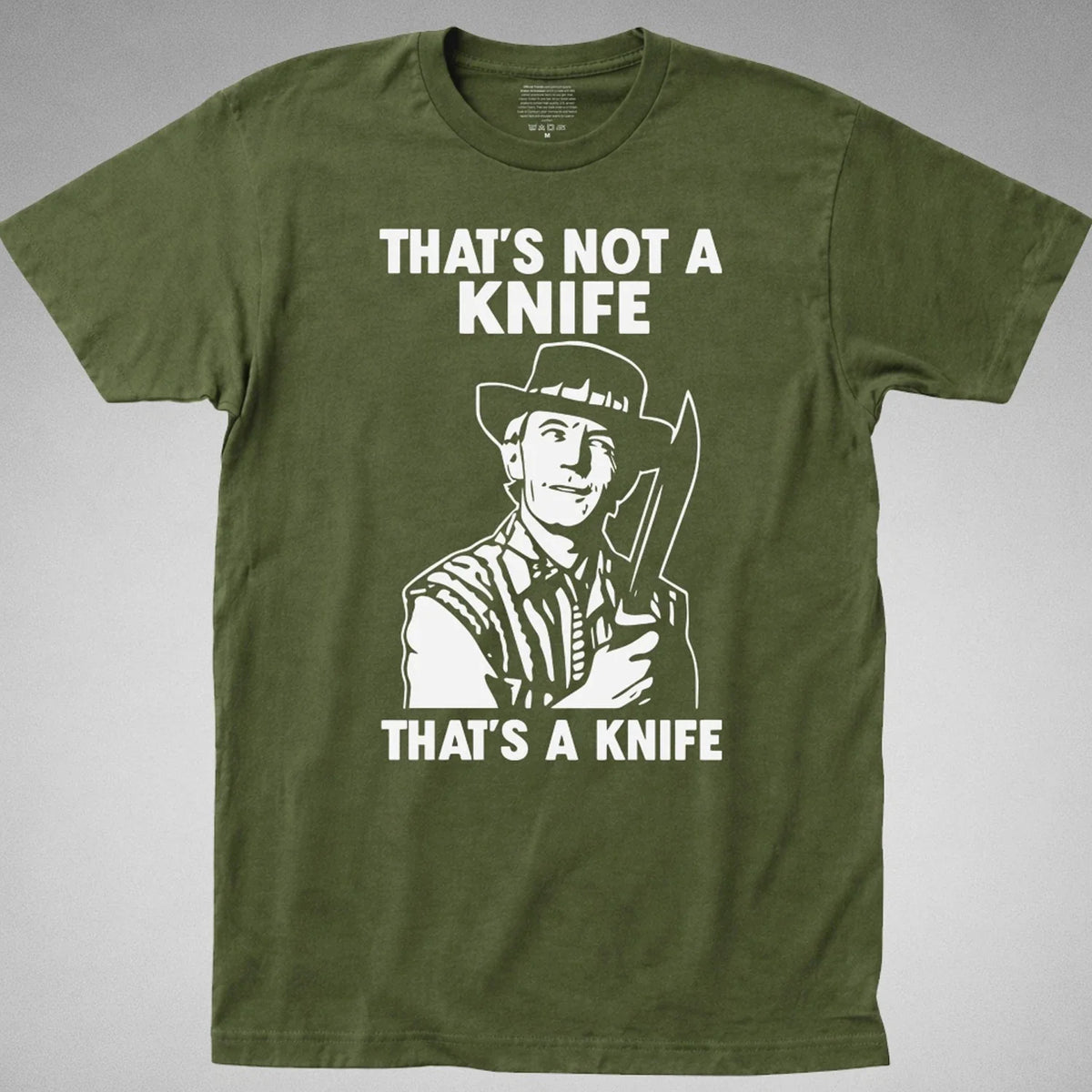 Crocodile Dundee T Shirt that's not a knife movie 2 80s mick Australia outback Unisex