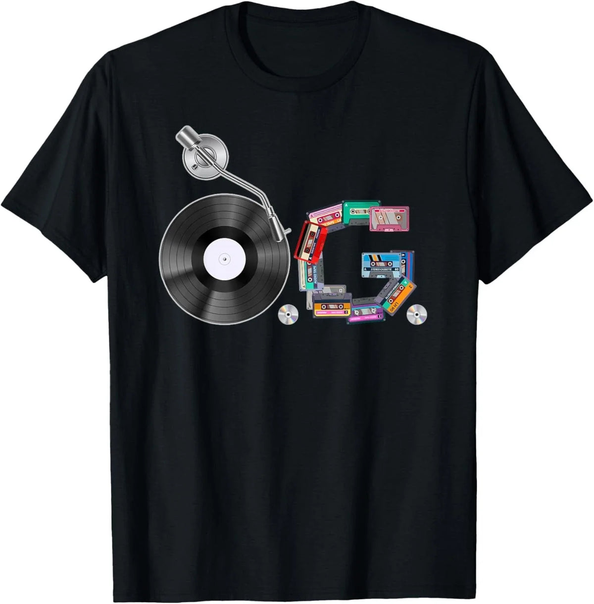 Old School OG Hip Hop Head Vinyl_ CDs_ Tapes 80s 90s Retro Unisex