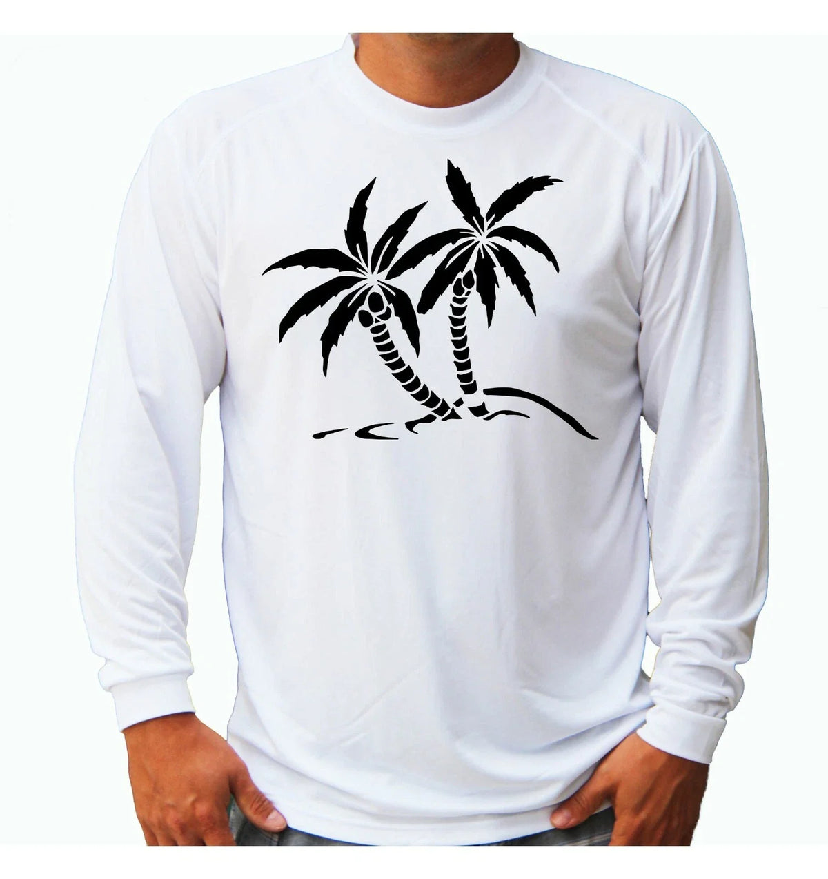 Palm Tree Ocean Long Sleeve UPF 30 Sport Fishing Boat UV Sun Protection Unisex